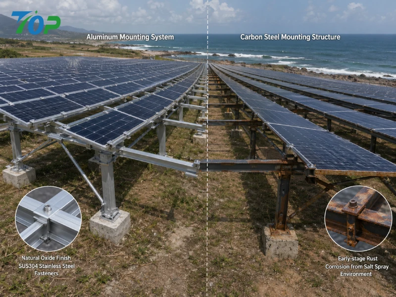 Alluminio vs acciaio al carbonio: quale sistema di montaggio solare è migliore per gli ambienti costieri?