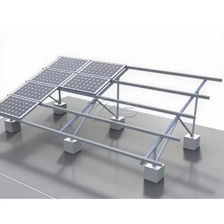 Supporto fotovoltaico a terra per supporto solare per fondazione in calcestruzzo